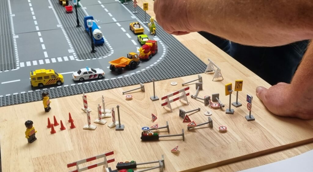 Werken met Lego verkeersborden